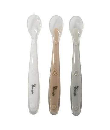 Bo Jungle | Lepel Soft Siliconen White/Grey/Terracotta  3-delig