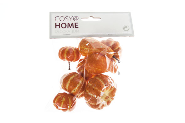 Cosy & Trendy | Figuur Pompoen Oranje 3,3x3,3cm 8-pack 