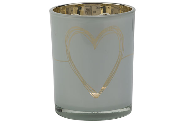 Cosy & Trendy | Theelichthouder Heart Wit Ø10x12,5cm