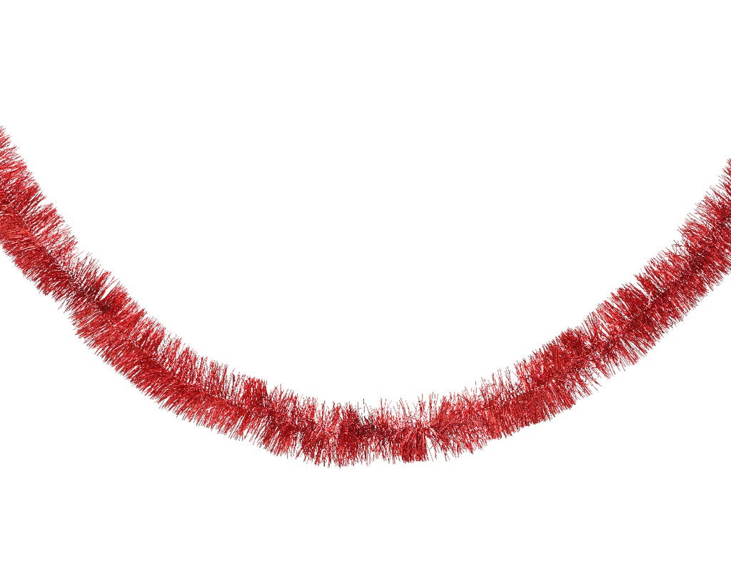 GUIRLANDE, lametta, 7 x 270 cm, kerstrood, rood, uni, kunststof, glans, 1 stuk(s)