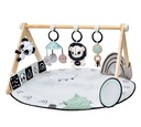 SPEELTAPIJT MET SPEELBOOG, Luxe Gymini, Black & White Decor, aop regenboog/brod. wolk, hout/textiel, +muziek, 2023
