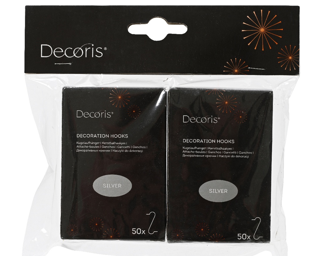 Kaemingk | Haakjes Ophangertjes Zilver vr Kerstboom 2-pack