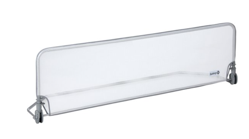 BEDHEK, bedrail, grijs/wit, voor 1-pers. bed, nylon, L 150cm/H45 cm, geschikt vr matrasdikte 9 - 26 cm, 180°neerklapbaar