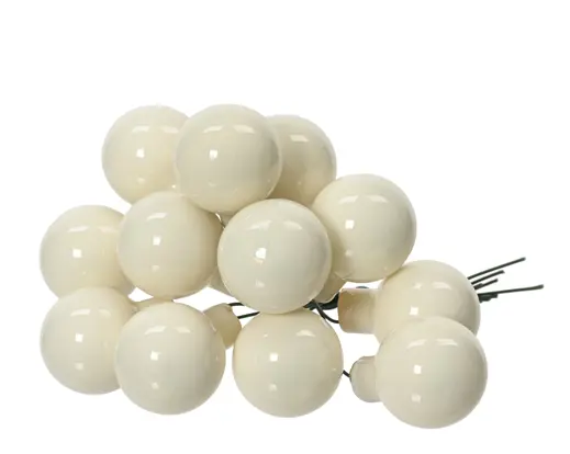 Decoris | Kerstbal Tros met 12 Glasballetjes Wolwit Ø2,5 cm