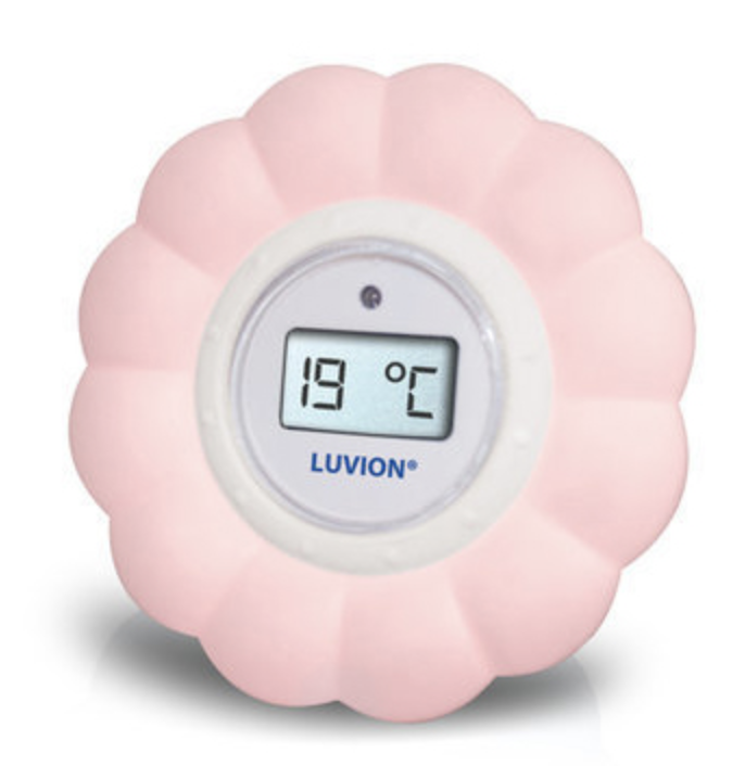 THERMOMETER, Bath/room thermometer, pink ,bloem, kamerthermometer, badthermometer ,LCD display,temperatuuralarm,incl.batt.