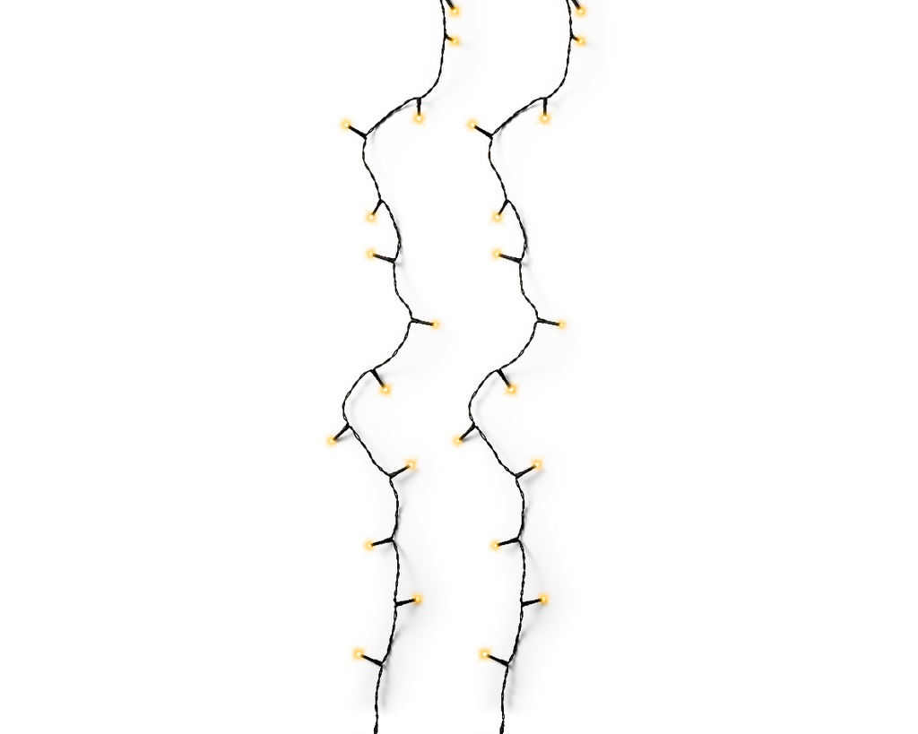 VERLICHTING, Basic Twinkle, outdoor, 180 leds: klassiek warm, zwart snoer, 13.5 m + 5 m snoer, 8 functies, IP44, adapter