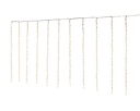 VERLICHTING, balkonverlichting, gordijn, 4 x 1 m, outdoor, 420 leds: warm wit, transp. snoer, 5 snelh., 5 m snoer, IP44