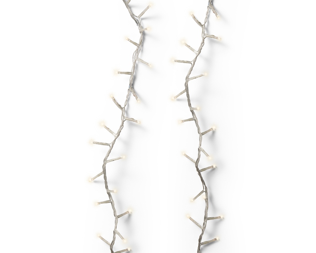 VERLICHTING, Compact Twinkle, outdoor, 1500 leds: warm wit, transparant snoer, 34 m + 5 m aanloopsnoer, 8 functies