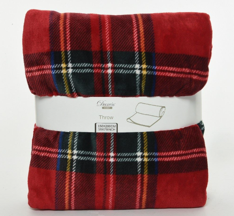 Decoris | Plaid Flanel/Polyester Geruit 150x200cm