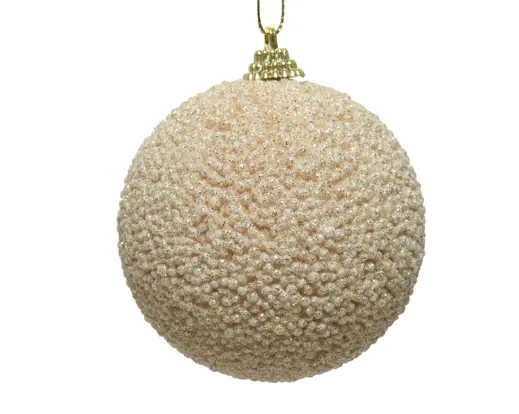 Decoris | Kerstbal Foam Parel Glitterkralen Ø10cm
