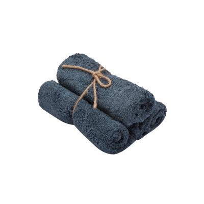 Timboo | Handdoek Gastendoek Bamboe Marin Blauw 29.5x50cm 3-pack