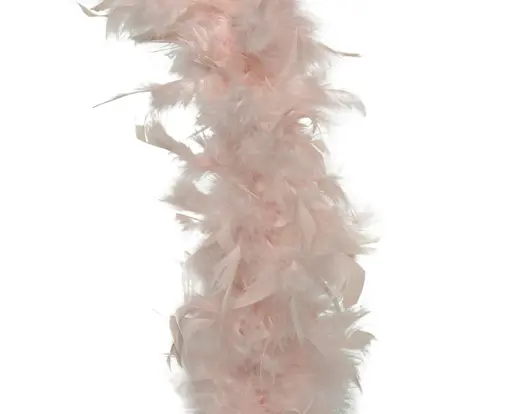 Decoris | Slinger Boa Veer Fluffy Poederroze Ø10x184cm