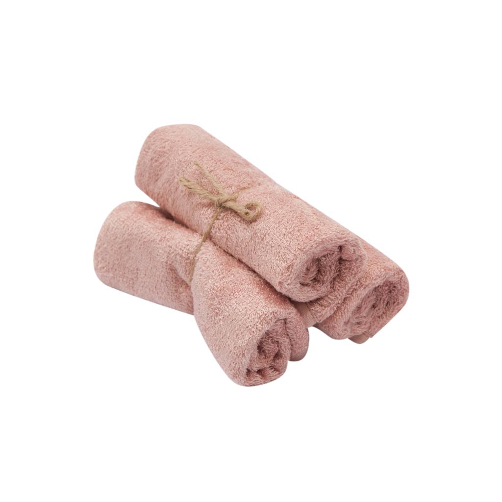 Timboo | Handdoek Gastendoek Bamboe Misty Rose   29,5x50cm 3-pack