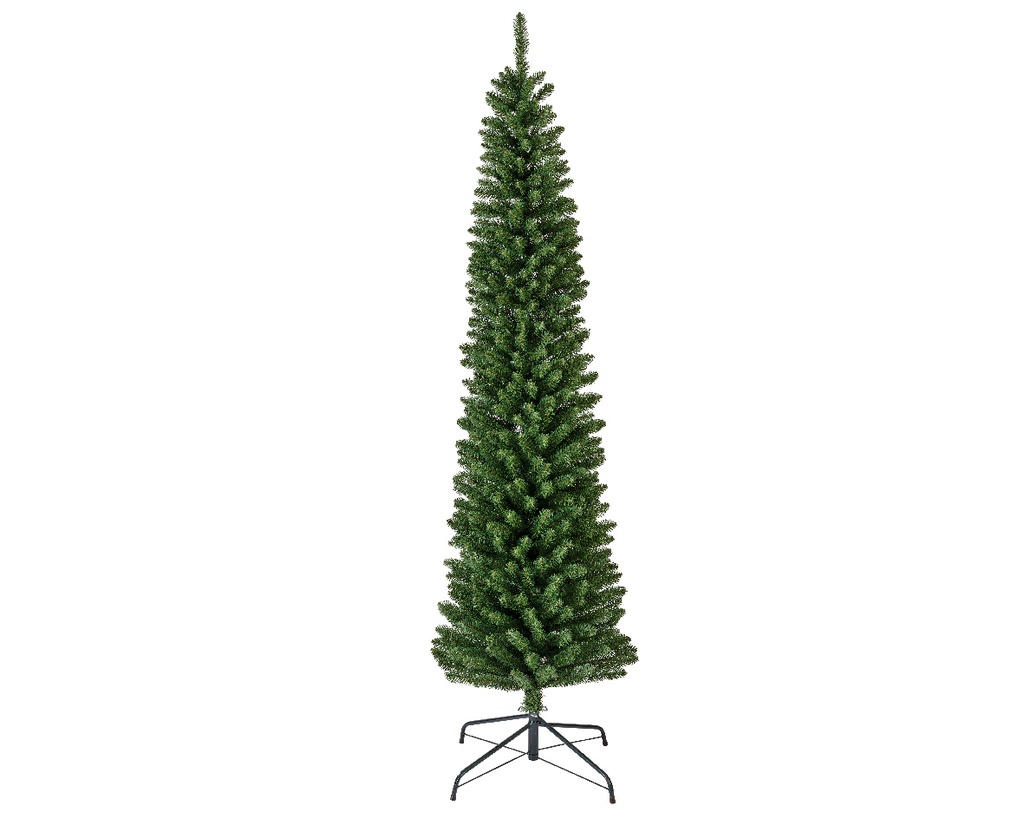 KERSTBOOM, Pencil, H 180 x dia 50 cm, groen, 430 takjes, openplooimodel, metalen voet