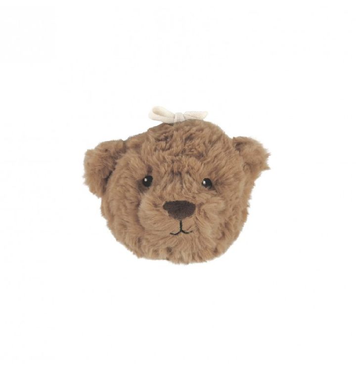 SLAAPKNUFFEL, Lou, brown, Comforter on the go ecru, kop teddybeer, textiel, +muziek, vanaf 0 maand