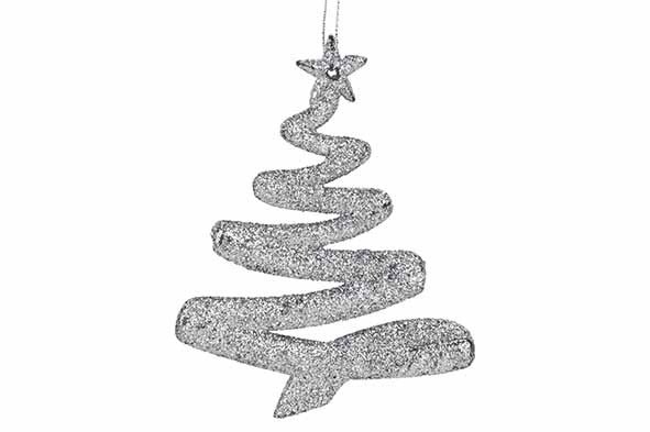 Cosy & Trendy | Hangfiguur Kerstboom Zilver 9,5x12cm