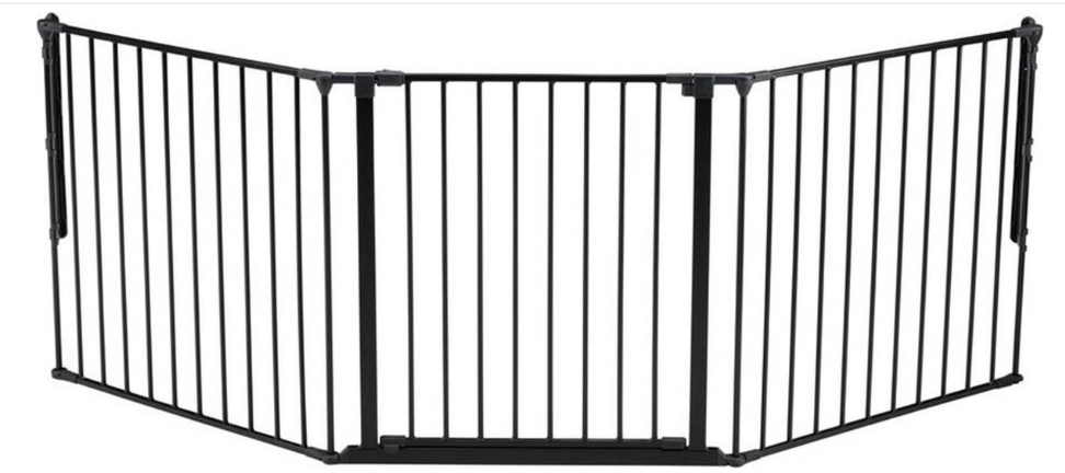 DEURHEK, Flex, black, L, veiligheidshek, 3 delen, 2 verlengstukken + 1 deur, 90cm-223cm, incl. muurbev. & bar connect