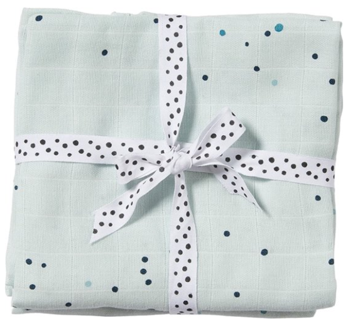 TETRA DOEK, 120x120cm, Dreamy Dots, blue, Swaddle 2-pack, ao stippenprint, deken/wikkeldeken, 2 stuk(s), 2024