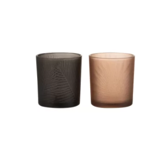 J-Line | Theelichthouder Zwart/Bruin Ø7,3 x 8 cm Assortiment