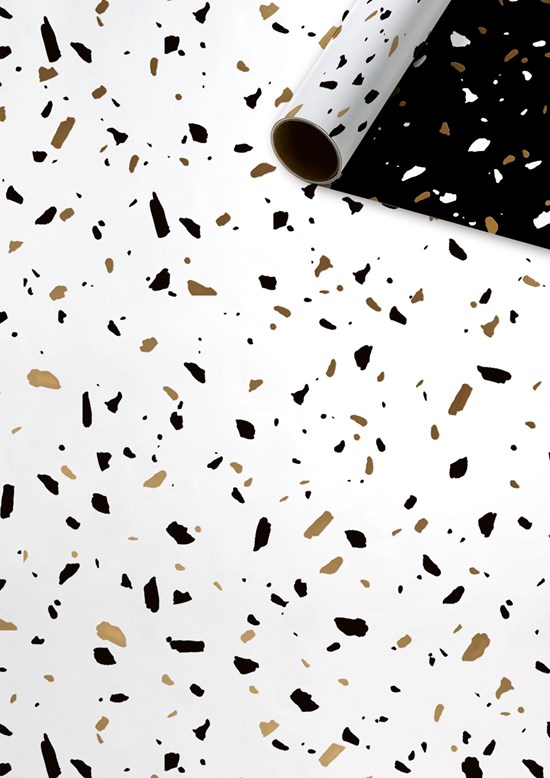 Stewo | Geschenkpapier Rol Terrazzo Goud 70x150cm 