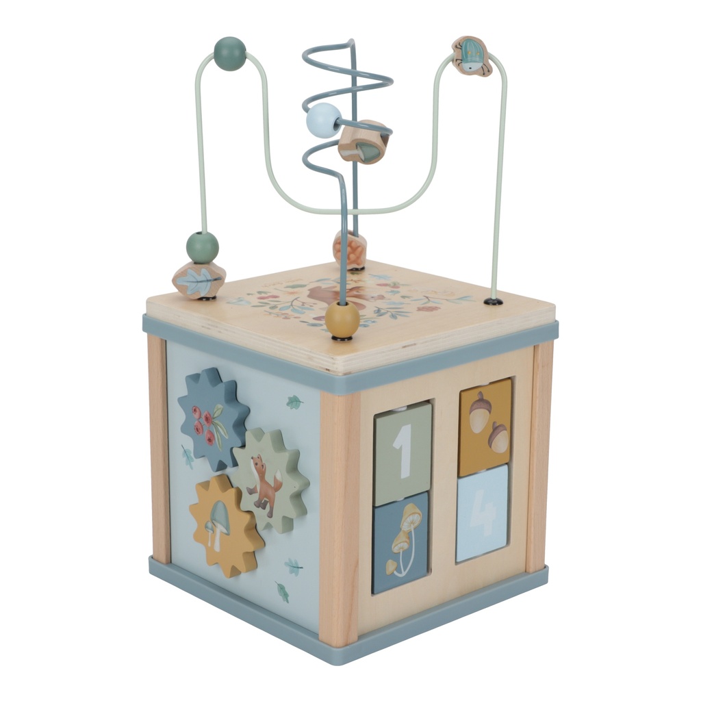 Little Dutch | Activiteitenkubus Forest Friends Hout Blauw  +18m