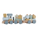 Little Dutch | Blokken Forest Friends Blokkentrein Hout Blauw +12m