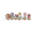 Little Dutch | Blokken Fairy Garden Egel Blokkentrein Hout Roze +18m
