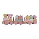 Little Dutch | Blokken Fairy Garden Blokkentrein Hout Roze +12m