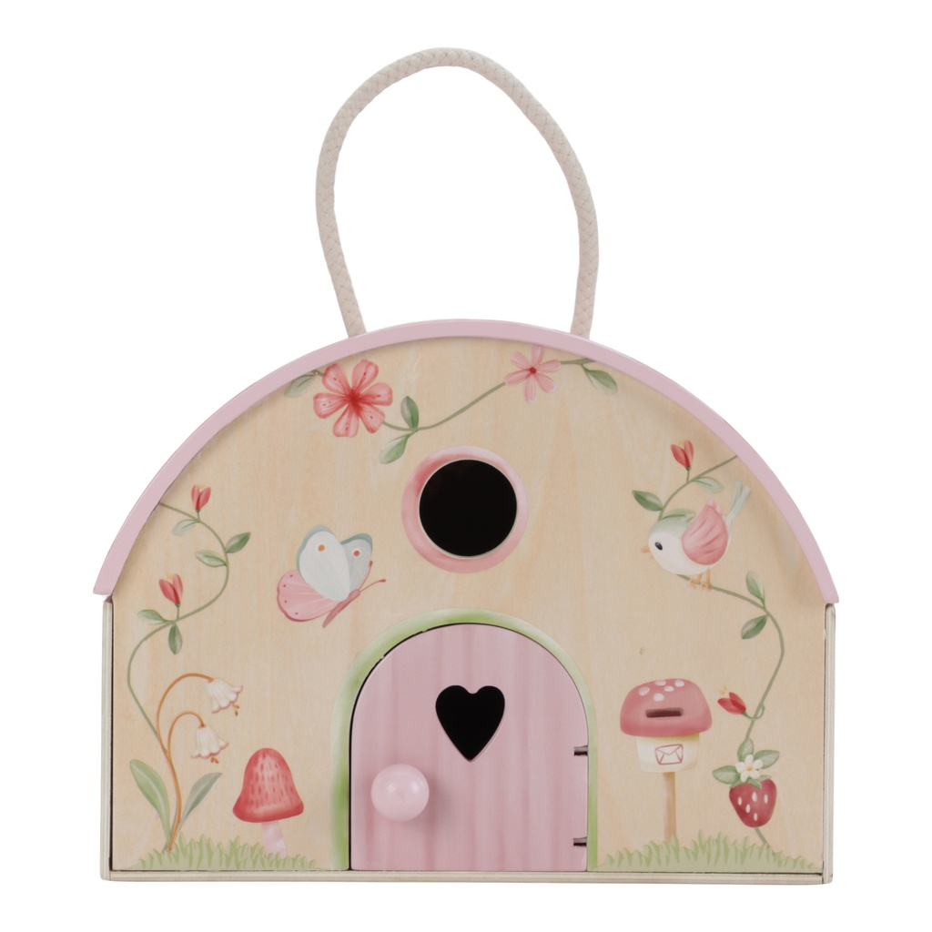Little Dutch | Poppenhuis Fairy Garden Feeënhuisje Hout Roze +3Y