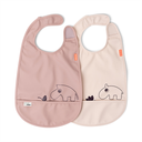 SLABBETJE, Bib W/Velcro 2-Pack, Deer Friends, powder, velcrosl., 27.5x42cm, kruimelv., waterdicht, 2 stuk(s), 2024