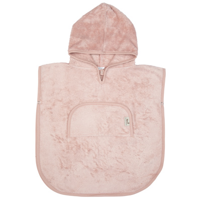 Timboo | Poncho met Kap V-hals/Drukknopensluiting Bamboe Misty Rose 2-4Y