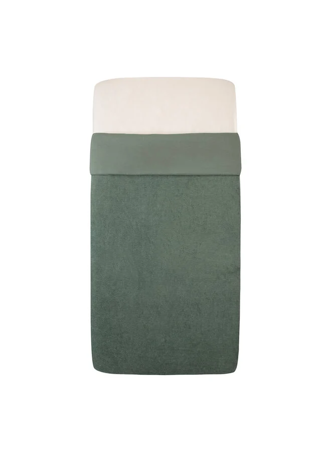 Witlof for Kids | Deken Velvet Rib Forest Green Tuck-Inn 40x80cm 