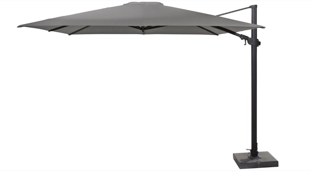 4SO | Parasol Siesta Premium Zweefparasol Antraciet Frame Charcoal  Doek:100% Solefin Draaibaar Kantelbaar 300x300cm