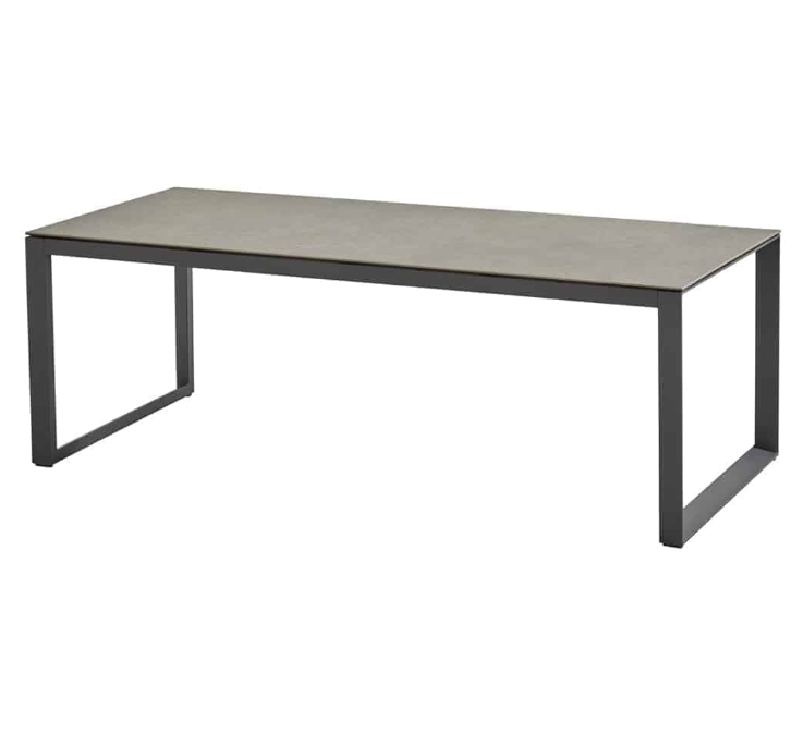 TAFEL, Heritage, eettafel, 220 x 95 x 75 cm, antraciet, zwart/grijs, aluminium frame, tafelblad: keramiek