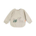Done By Deer | Slabbetje Lalee met Mouwen Sleeved Pocket Bib Velcro met Kruimelvanger Waterdicht Sand
