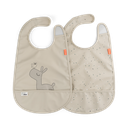 Done by Deer | Slabbetje Lalee Velcro met Kruimelvanger Sand 2-pack