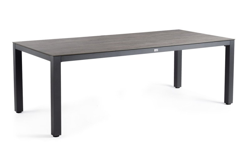 TAFEL, Briga, eettafel, 240 x 100 x 73 cm, charcoal/forest grey, zwart/grijs, aluminium frame, tafelblad: Trespa