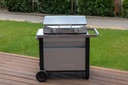 Werktafel Deluxe Trolley vr Barbecue op Wielen Staal Zilver 93x73x63cm 22kg