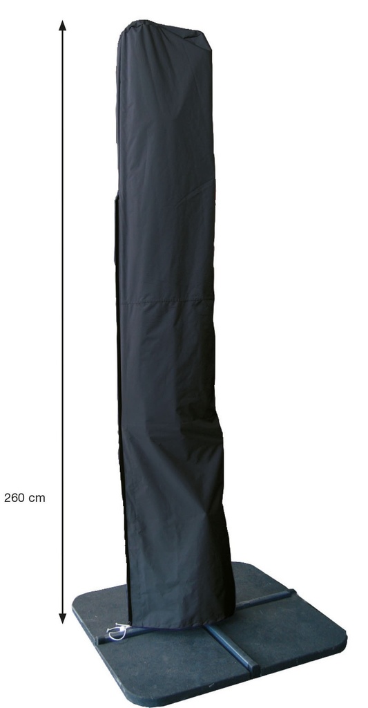 AFDEKHOES, Coverit, voor parasol Hawaii, 260x48/58 cm, grijs, uni, polyester, waterafstotend, elastieken hoeken