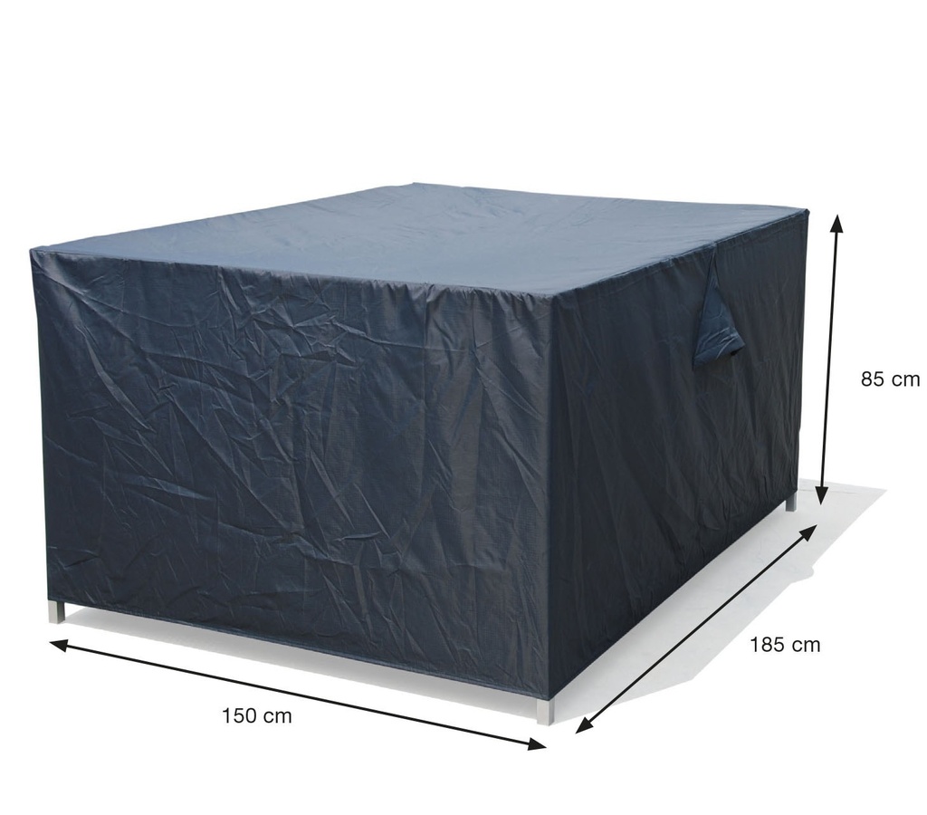 AFDEKHOES, Coverit, voor tuinset, 185 x 150 x 85 cm, grijs, uni, polyester/pvc, waterafstotend, elastieken hoeken