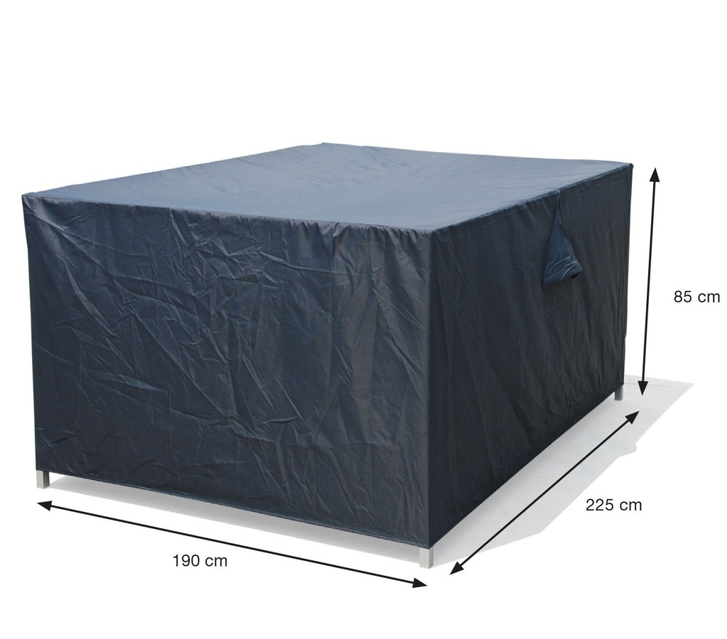 AFDEKHOES, Coverit, voor tuinset, 225 x 190 x 85 cm, grijs, uni, polyester/pvc, waterafstotend, elastieken hoeken