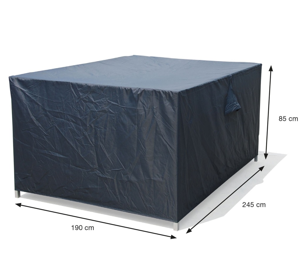 AFDEKHOES, Coverit, voor tuinset, 245 x 190 x 85 cm, grijs, uni, polyester/pvc, waterafstotend, elastieken hoeken
