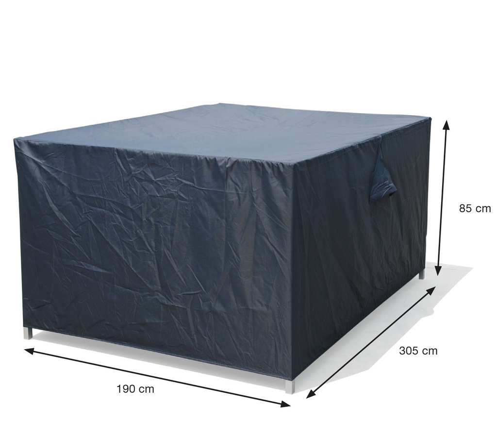 AFDEKHOES, Coverit, voor tuinset, 305 x 190 x 85 cm, grijs, uni, polyester/pvc, waterafstotend, elastieken hoeken
