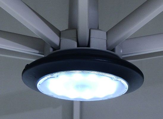 VERLICHTING, parasolverlichting, led: koel wit, met afstandsbediening, voor Hawaii parasol