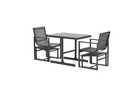 Garden Imp. | Tuinset, Lake Alabama, Balkonset, Carbon Black/Antraciet, 5 Delen: 2 Stoelen/2 Voetbanken/Tafel, Aluminium, Textileen