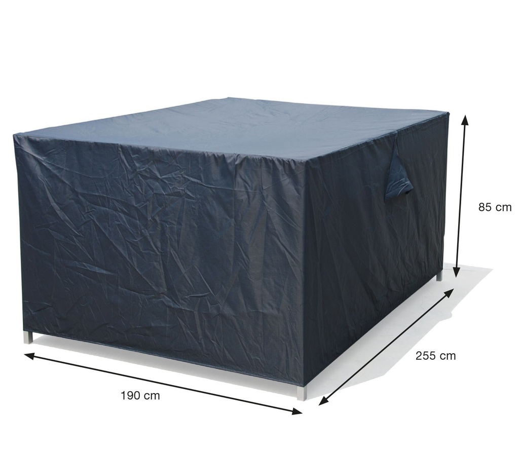 AFDEKHOES, Coverit, voor loungeset, 255 x 190 x 85 cm, grijs, uni, polyester, waterafstotend, elastieken hoeken