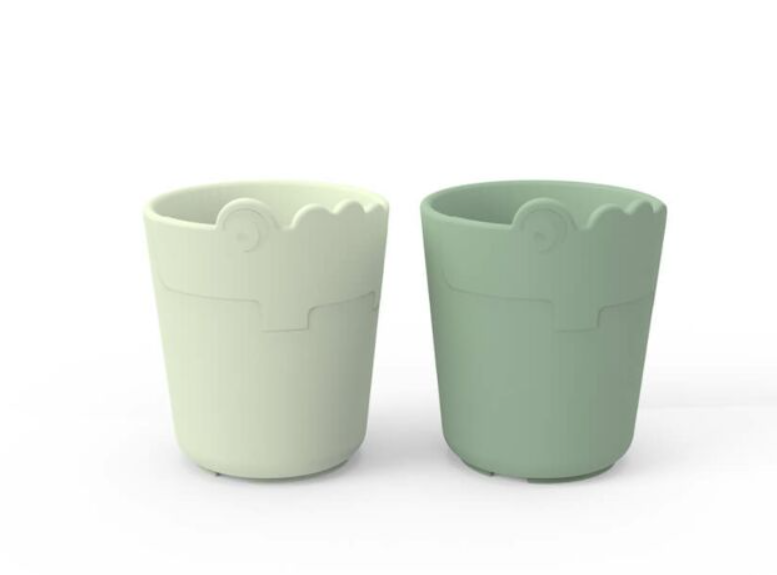 Done By Deer | Drinkbeker Kiddish Mini Mug Croco Green PP 100 ml 2-pack 