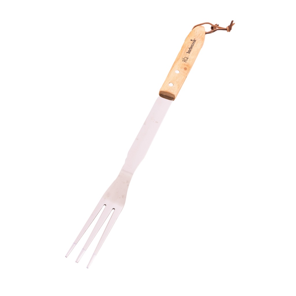 Barbecook | Barbecuevork Zilver/Bruin Rvs met Handvat Rubberhout 46cm 
