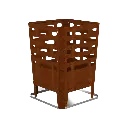 Barbecook | Terrasverwarmer Vuurkorf Jill 2mm Cortenstaal  Met Onderzetter/Afdekblad In Rvs 38x38x55cm