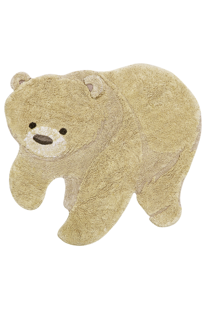 KAMERTAPIJT, bear, beer, bruin, figuur beer, katoen, wasbaar 30°, 160x160 cm 
